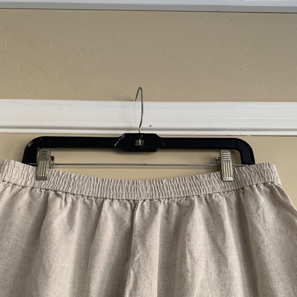 Madewell The Easy Pull On Pants Sz.L 100% Linen Wide Leg Pockets Neutral Cream - Picture 6 of 10